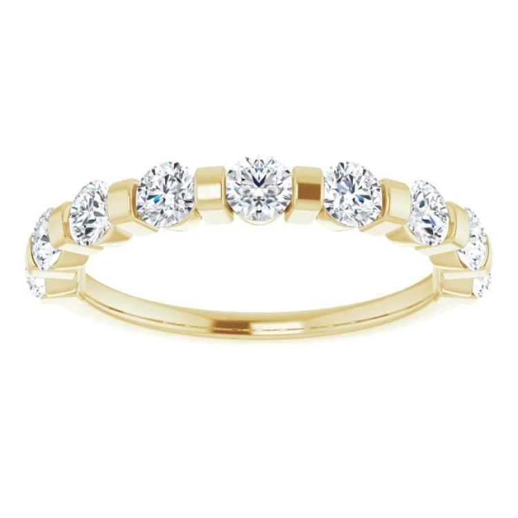 women’s knot rings-women’s knot rings-14K Yellow 9/10 CTW Natural Diamond Anniversary Band