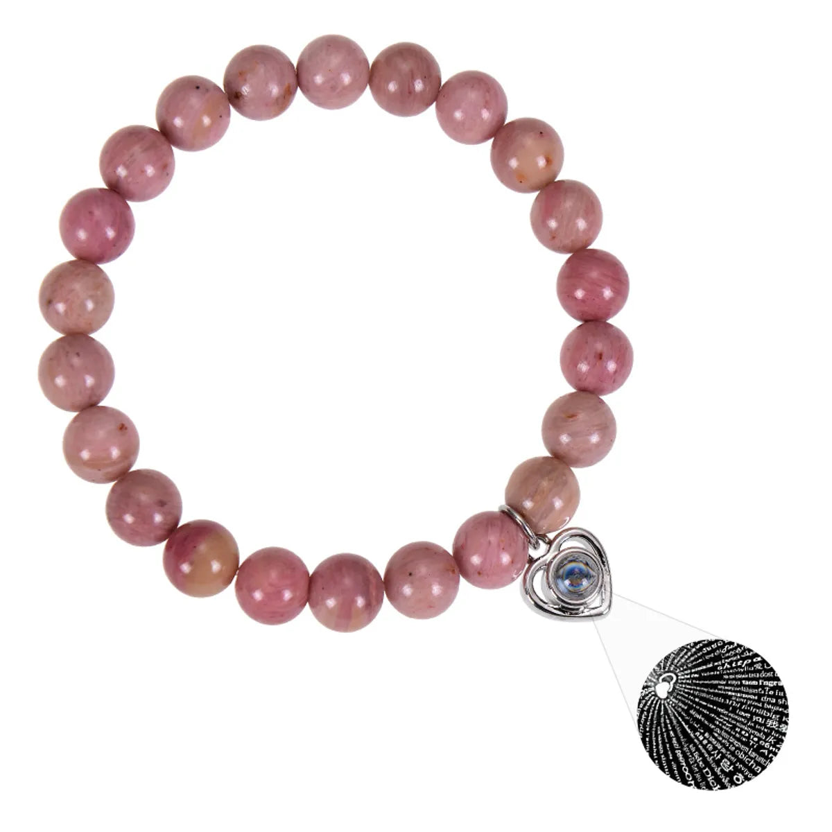 women’s diamond bracelets-Simple Style Heart Shape Agate Beaded Women's Bracelets