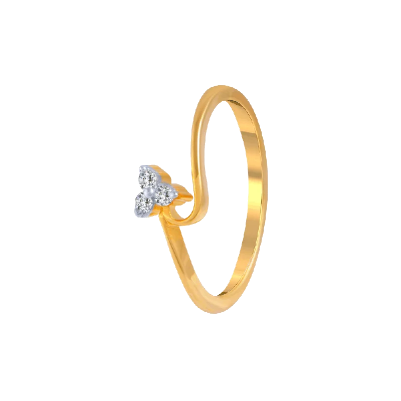 women’s princess-cut rings-18KT (750) Yellow Gold And Diamond Ring For Women