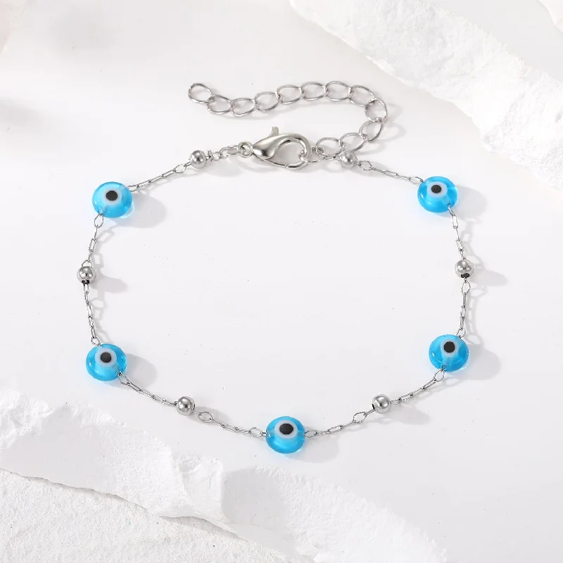 1# Silver Sky Blue Eye Bracelet