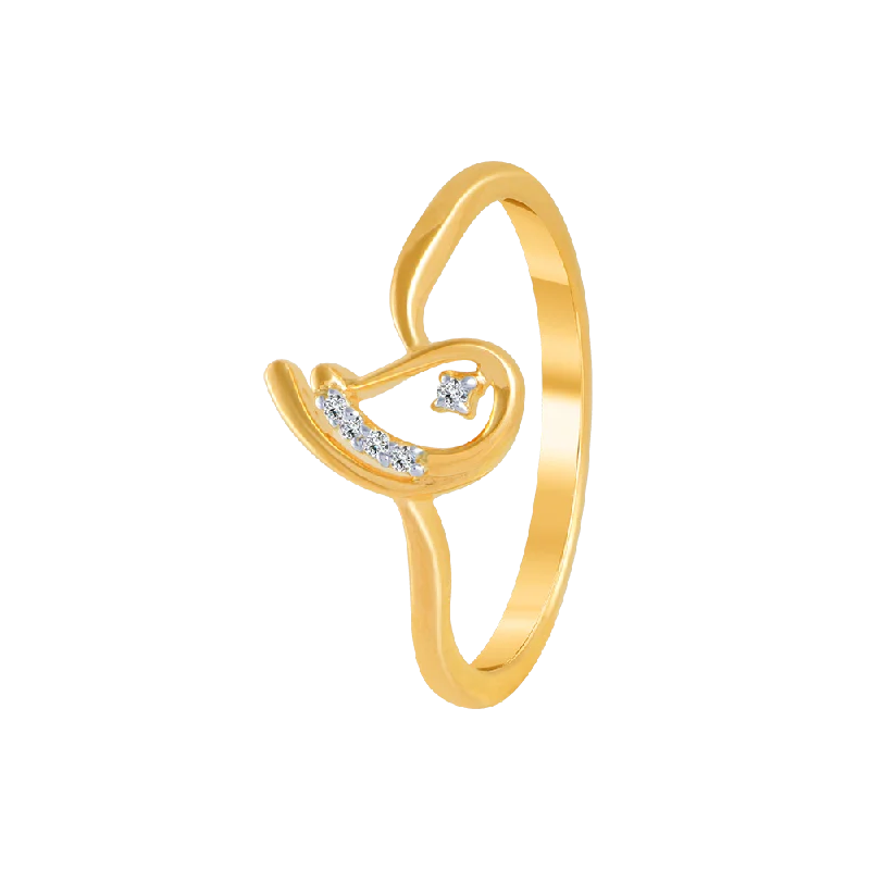 women’s adjustable rings-18KT (750) Yellow Gold And Diamond Ring For Women