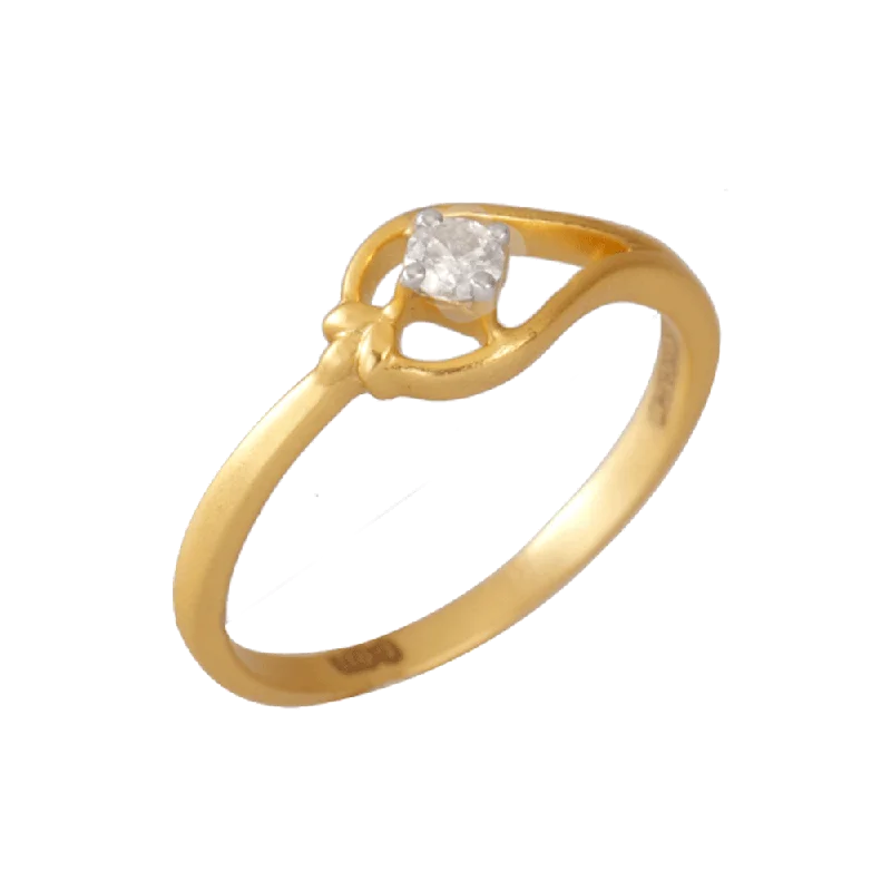 women’s handmade rings-18KT (750) Yellow Gold And Diamond Ring For Women