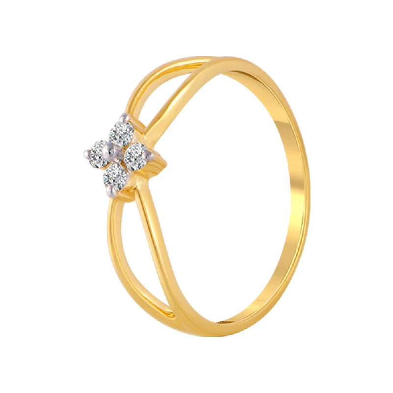 women’s stackable engagement rings-18KT (750) Yellow Gold And Diamond Ring For Women