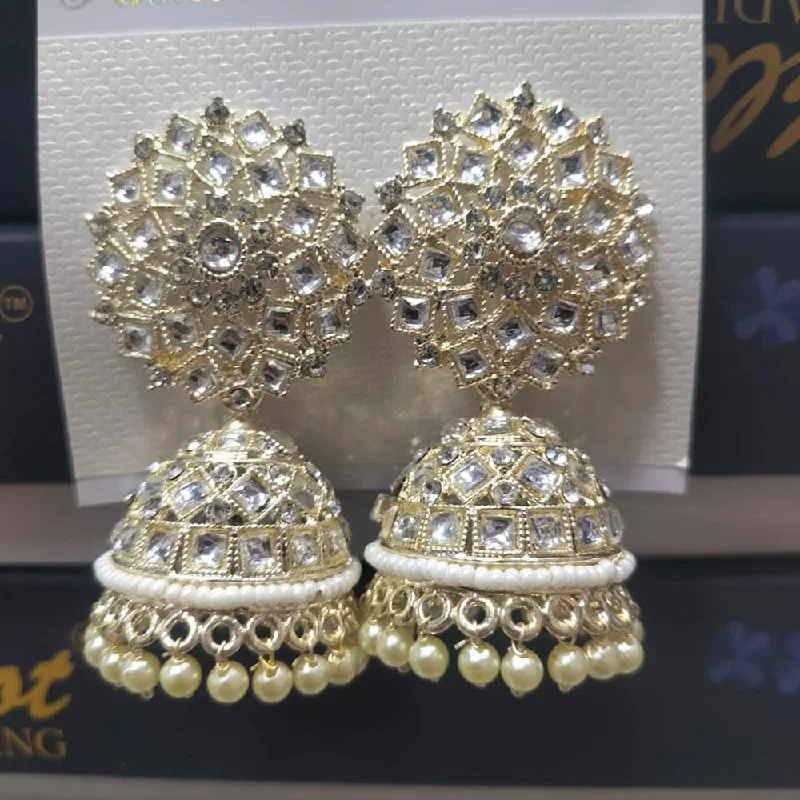 women’s pearl stud earrings-Manisha Jewellery Kundan Jhumki Earrings