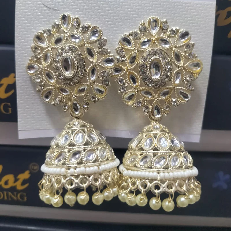 women’s personalized earrings-Manisha Jewellery Kundan Jhumki Earrings