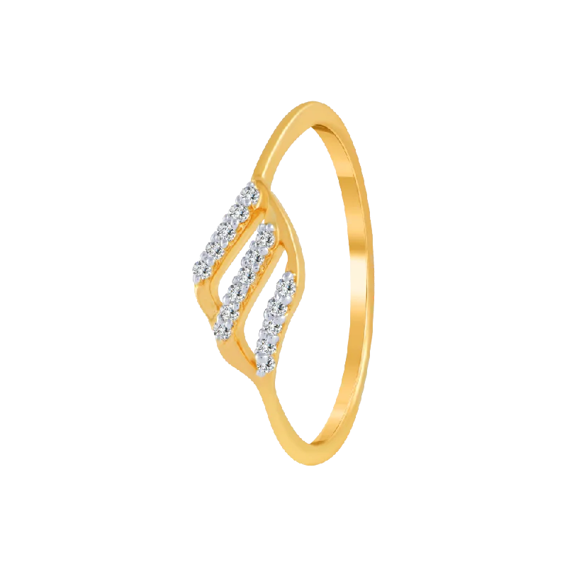 women’s engraving rings-18KT (750) Yellow Gold And Diamond Ring For Women