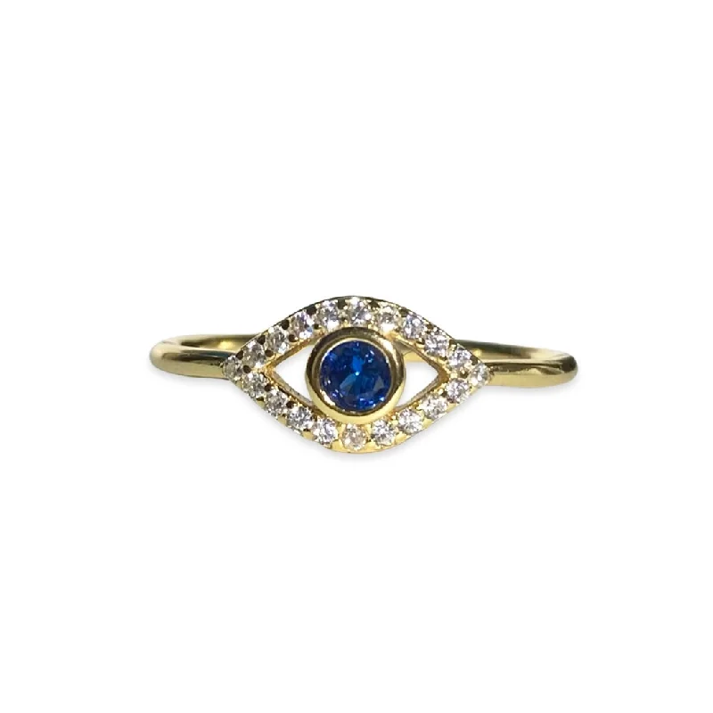 women’s sparkling rings-women’s sparkling rings-Evil Eye Sapphire Ring