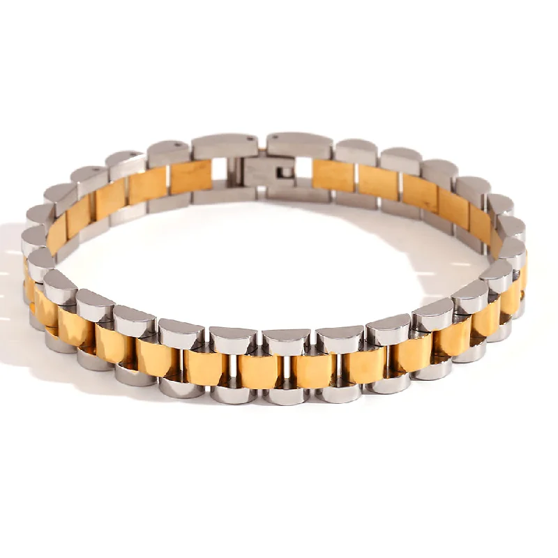 10mm Strap Bracelet-Two-Tone