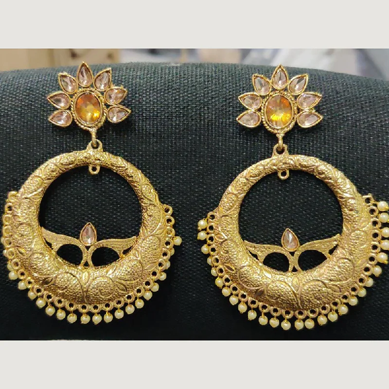 women’s twist earrings-Shreeji Gold Plated Dangler Earrings