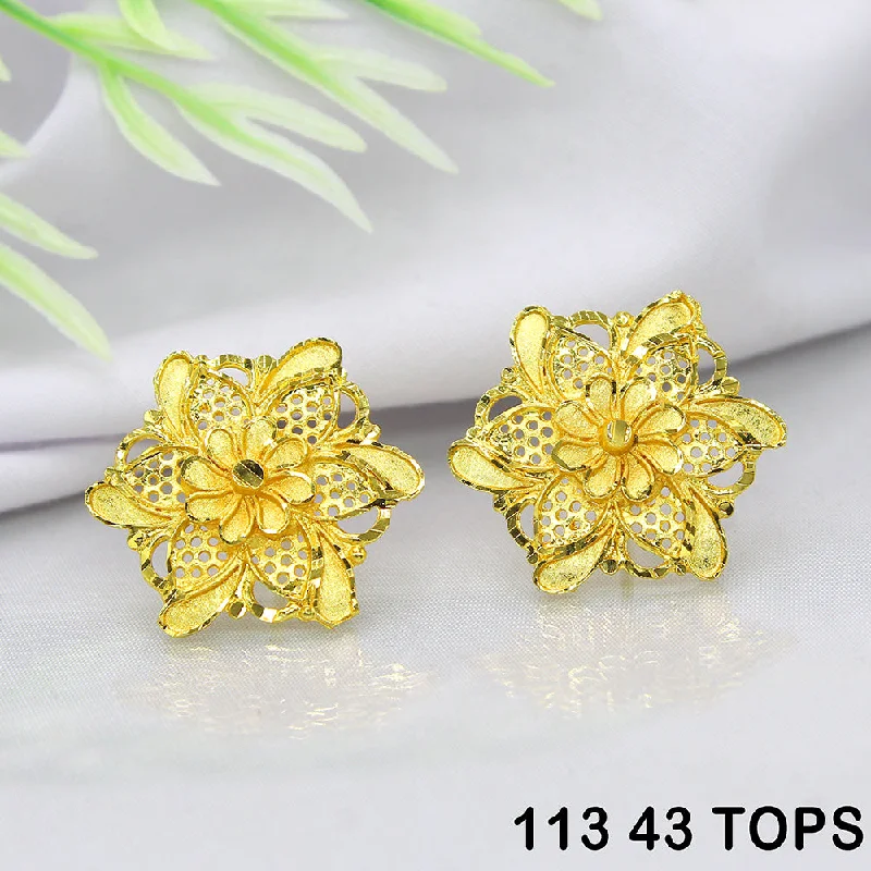 women’s small stud earrings-Mahavir Dye Gold Studs Earrings