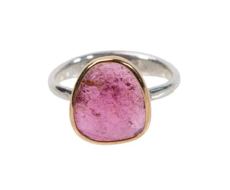 women’s gold-plated rings-women’s gold-plated rings-Pink Tourmaline Maggie Stone Ring