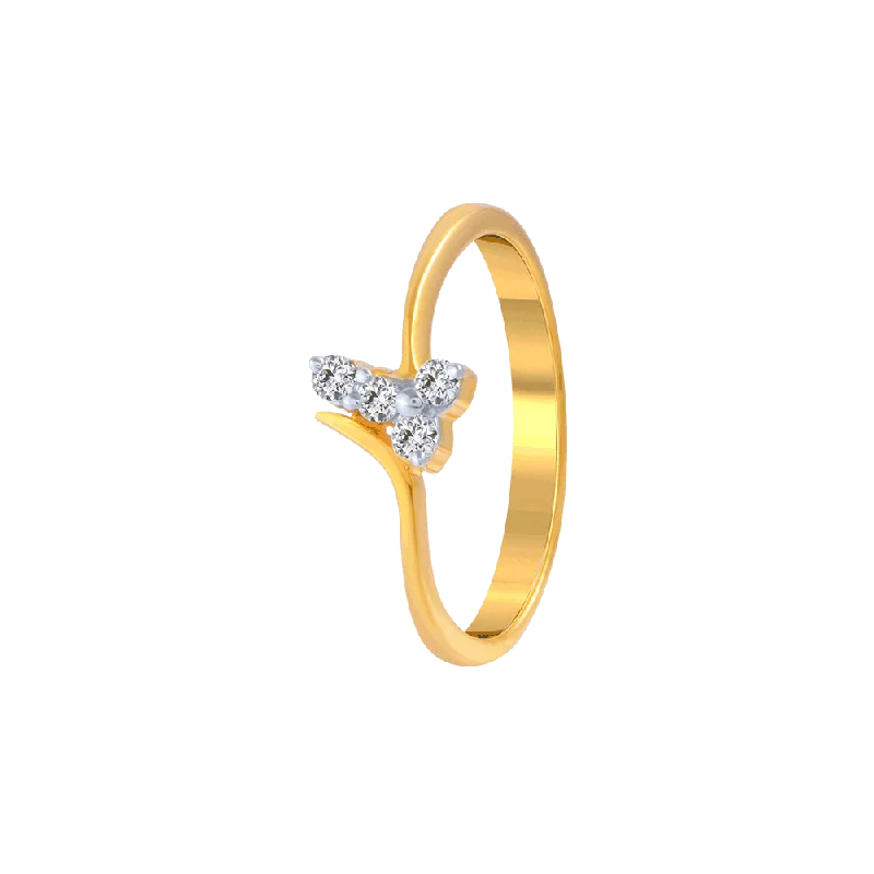 women’s luxury diamond rings-18KT (750) Yellow Gold And Diamond Ring For Women