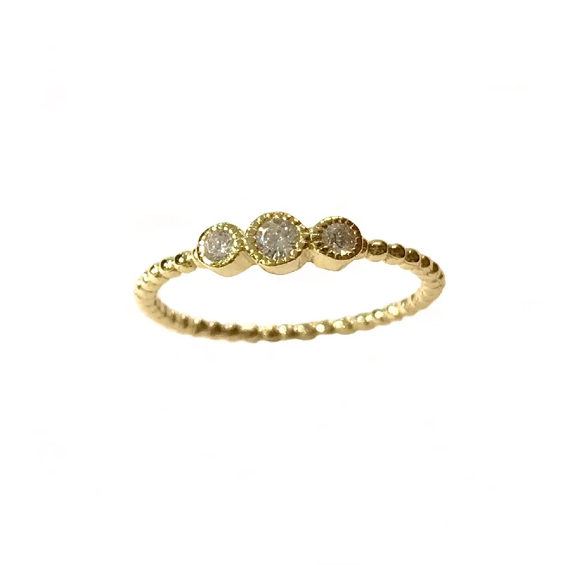 women’s gold-plated rings-women’s gold-plated rings-Noelly Treble Ring