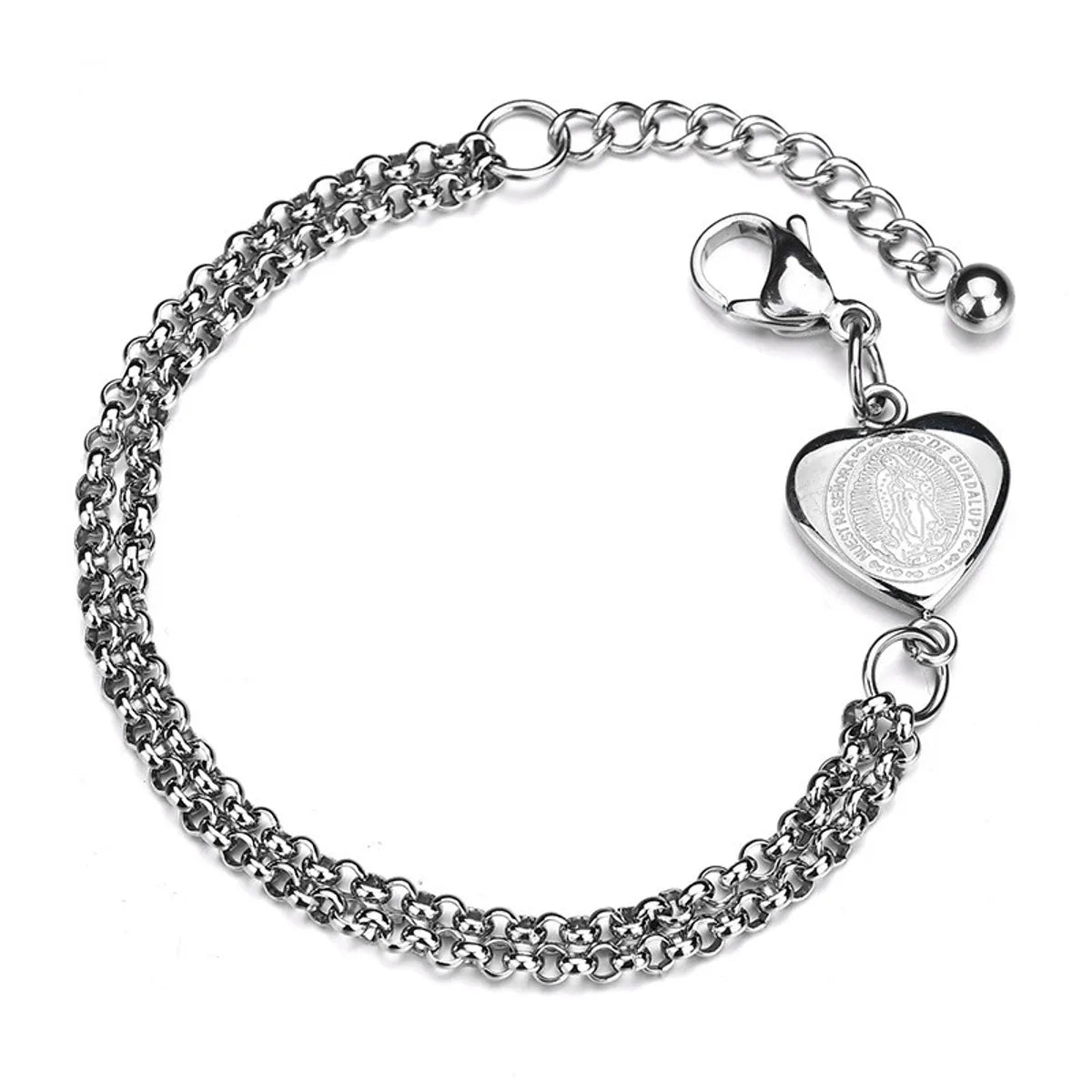 women’s luxury bangles-Titanium&stainless Steel Punk Sweetheart Bracelet  (steel Color) Nhhf0965-steel-color