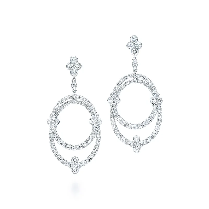 women’s geometric earrings-Kwiat Jasmine Diamond Earrings E-2314-0-DIA-18KW