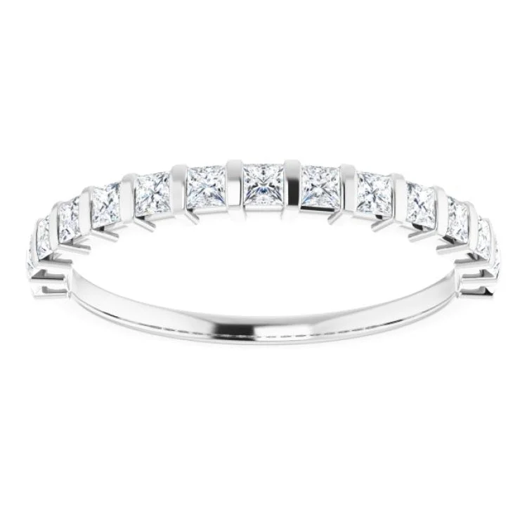 women’s elegant rings-women’s elegant rings-14K White 1/2 CTW Natural Diamond Anniversary Band