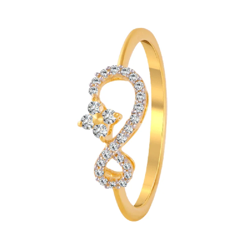 women’s flower rings-18KT (750) Yellow Gold And Diamond Ring For Women