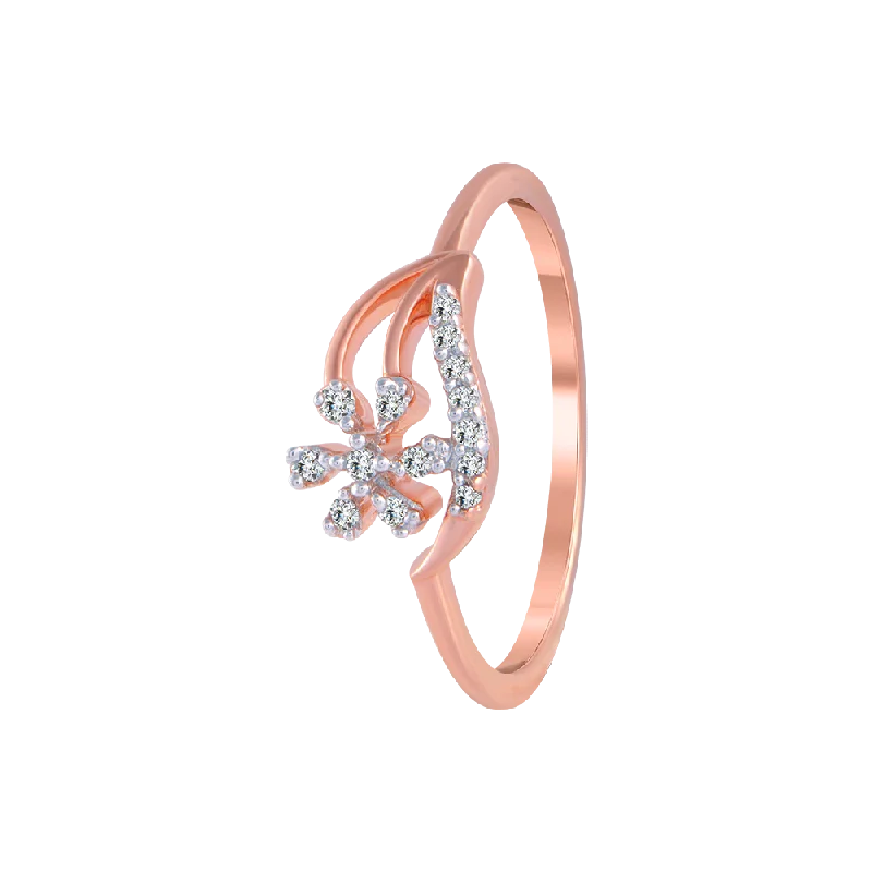 women’s unique rings-18KT (750) Rose Gold And Diamond Ring For Women