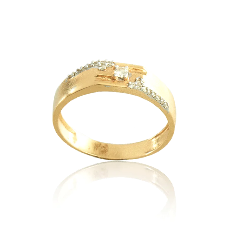 women’s vintage rings-18KT (750) Yellow Gold And Diamond Ring For Women