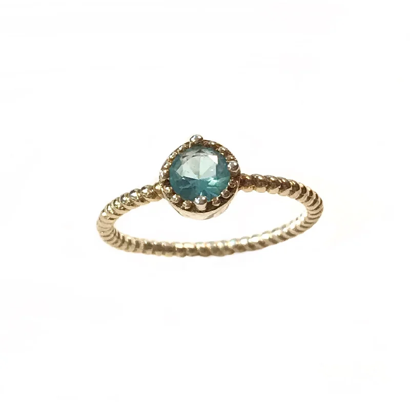 women’s classic solitaire rings-women’s classic solitaire rings-Noelia Rope Aquamarine Gemstone Ring