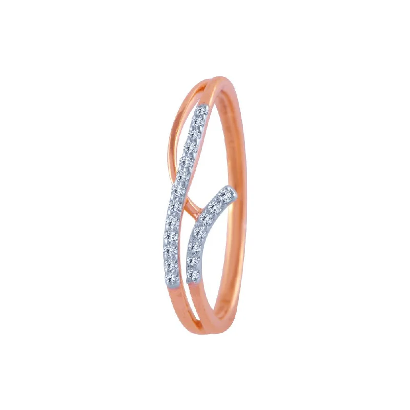 women’s designer rings-18k (750) Rose Gold And Diamond Ring For Women