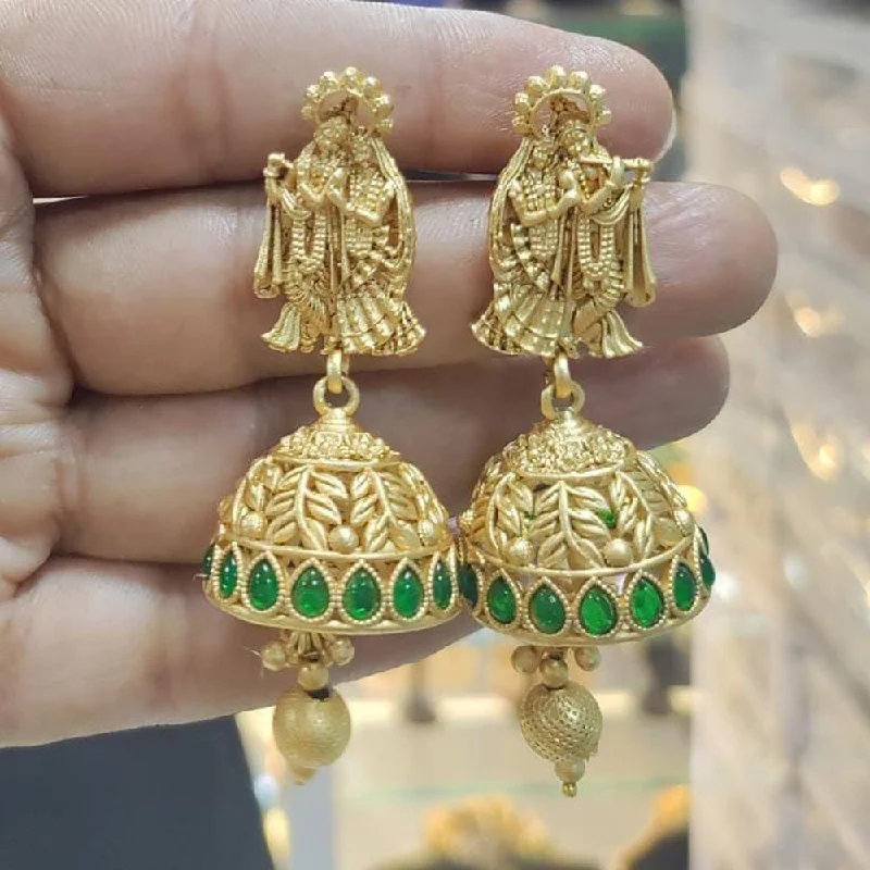 women’s vintage earrings-Manisha Jewellery Matte Finish Jhumki Earrings