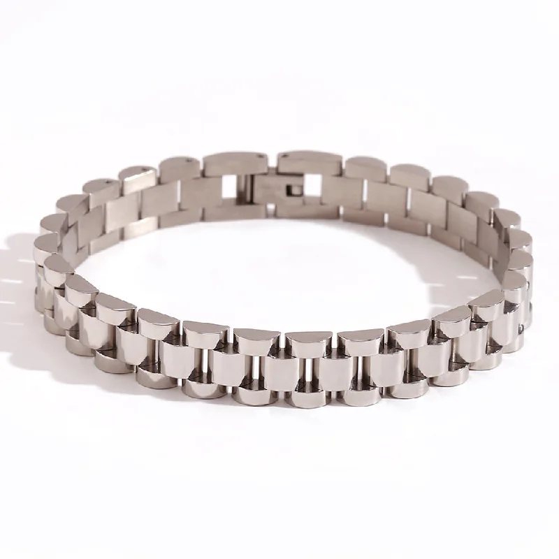 10mm Strap Bracelet-Steel Color