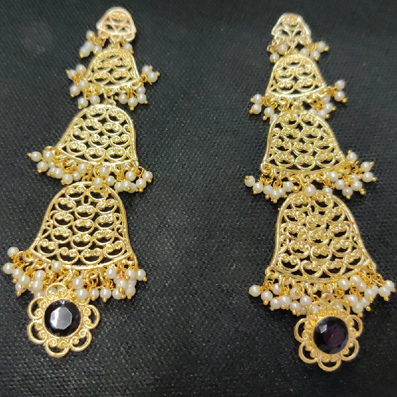 women’s birthstone earrings-Shreeji Gold Plated Dangler Earrings