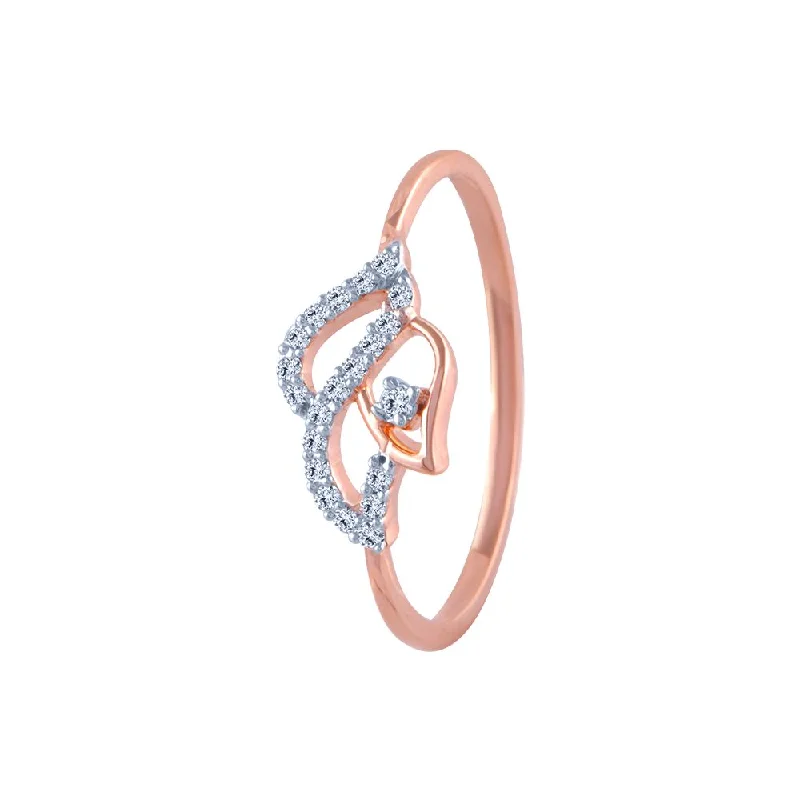 women’s knot rings-18k (750) Rose Gold And Diamond Ring For Women