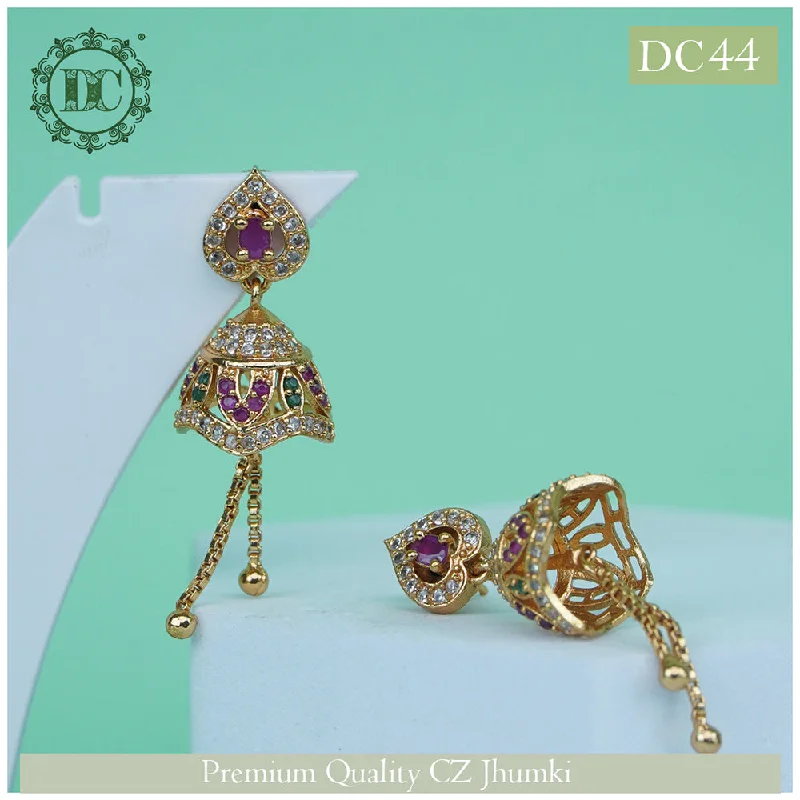 women’s sparkly earrings-Diksha Collection Gold Plated Jhumki Earrings