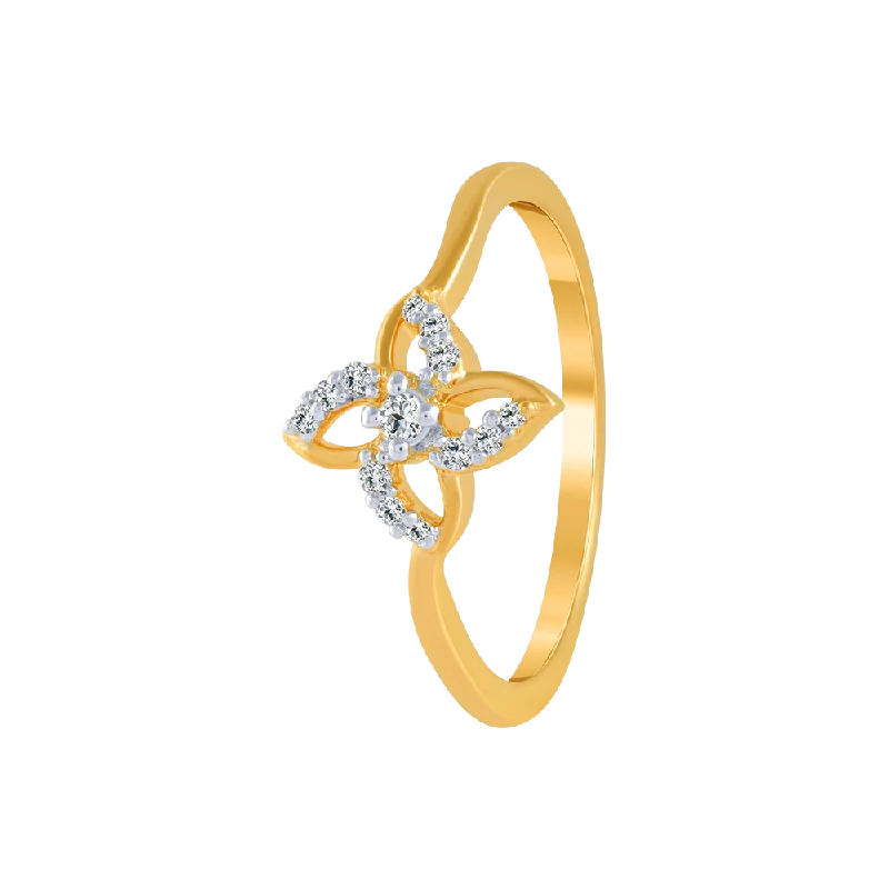 women’s vintage diamond rings-18KT (750) Yellow Gold And Diamond Ring For Women