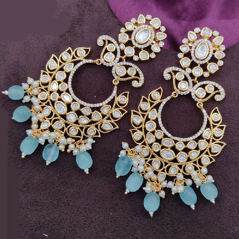 women’s small stud earrings-Jewel Addiction Gold Plated Kundan Dangler Earrings