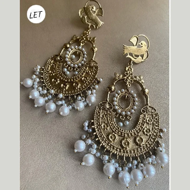 women’s floral earrings-Lucentarts Jewellery Gold Plated Dangler Earrings