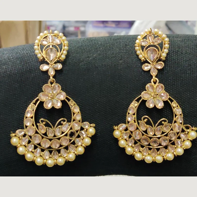 women’s fashion earrings-Shreeji Gold Plated Dangler Earrings