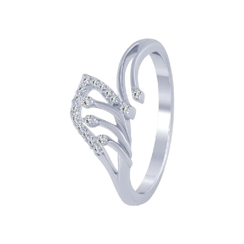 women’s statement rings-18KT (750) White Gold And Diamond Ring For Women