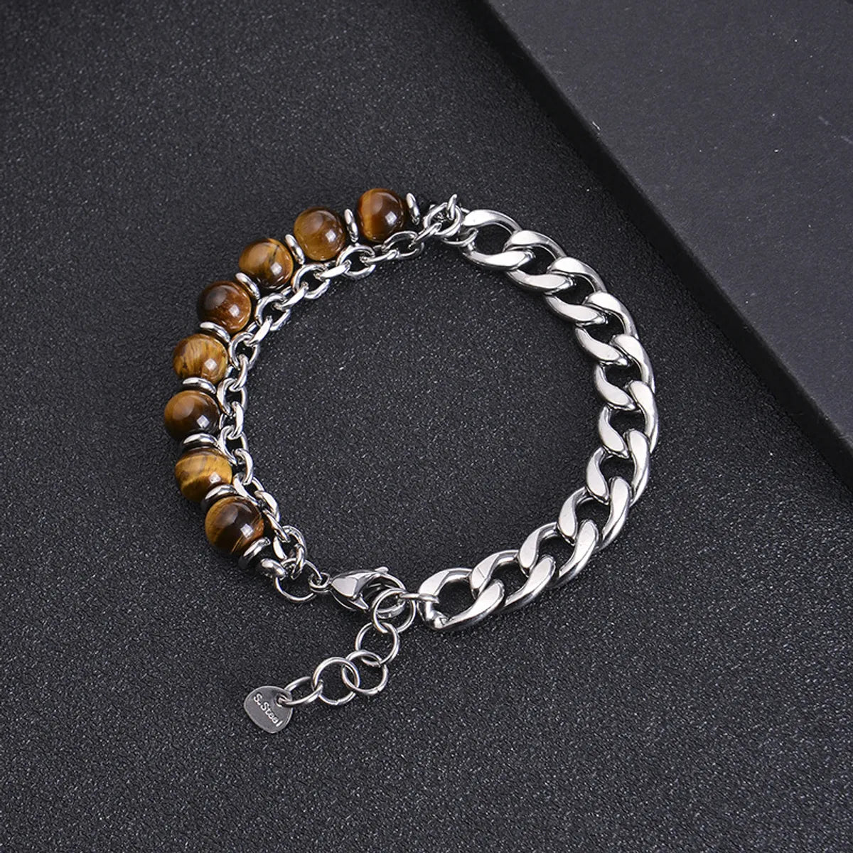 women’s charm bracelets-Fashion Geometric Stainless Steel Natural Stone Handmade Bracelets 1 Piece