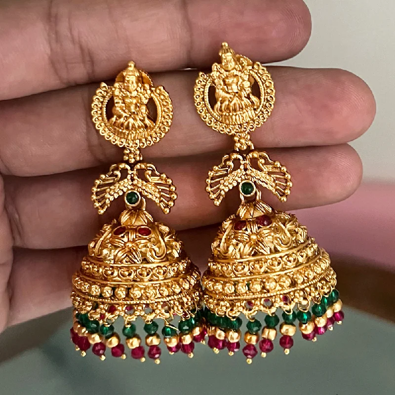 women’s dangling earrings-Diksha Collection Gold Plated Jhumki Earrings