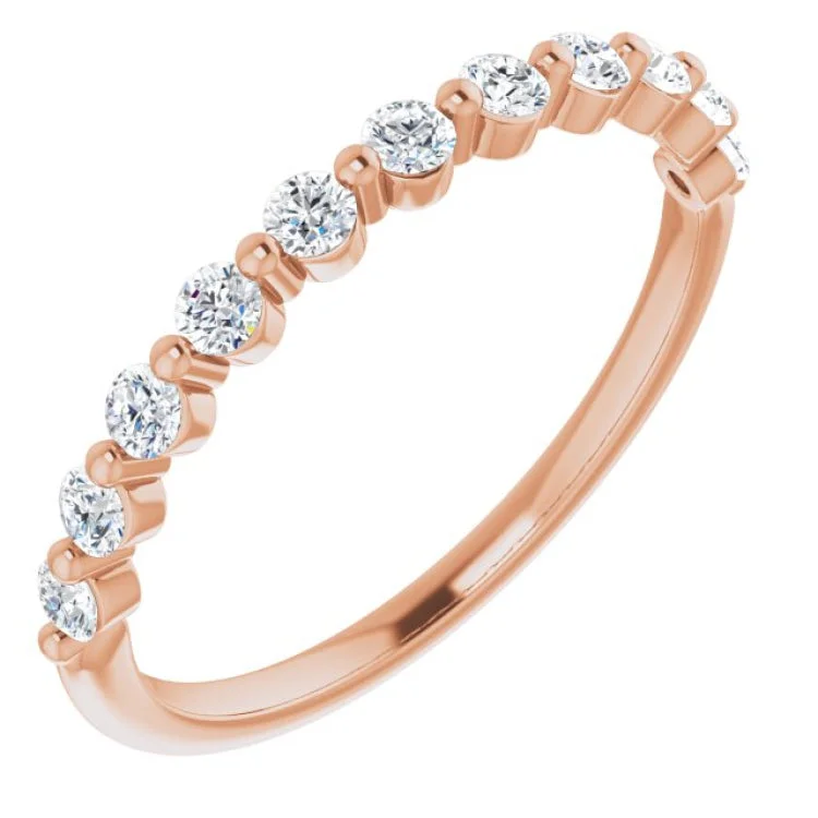 women’s chunky fashion rings-women’s chunky fashion rings-14K Rose 1/3 CTW Natural Diamond Anniversary Band