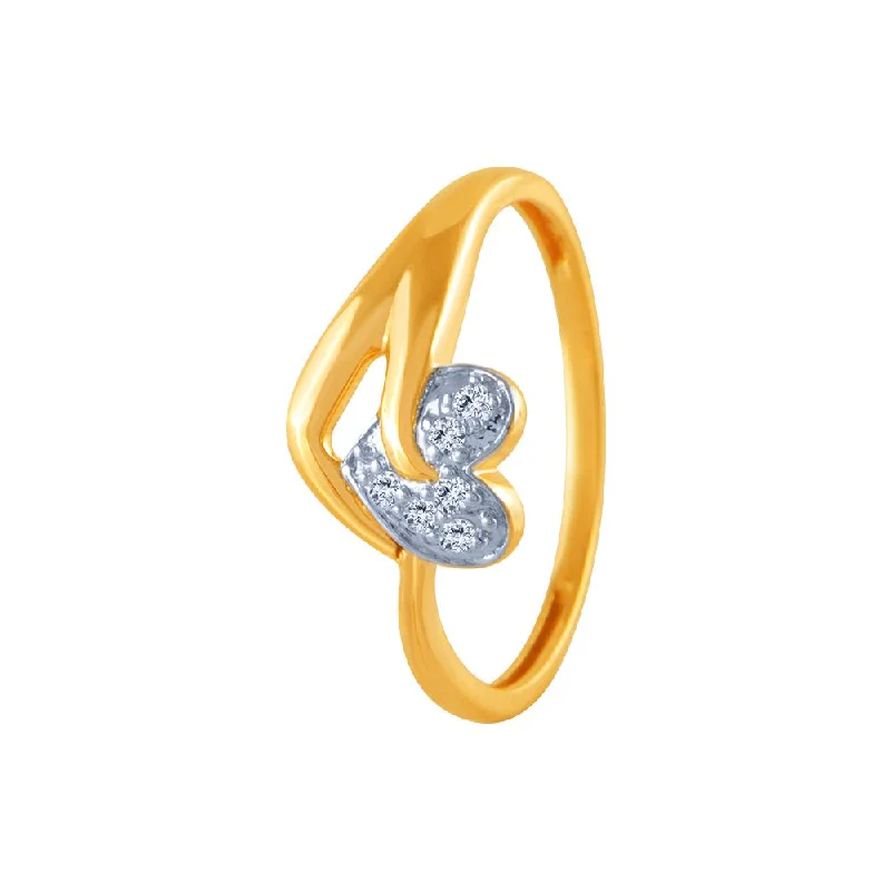 women’s heart-shaped rings-18k (750) Yellow Gold And Diamond Ring For Women