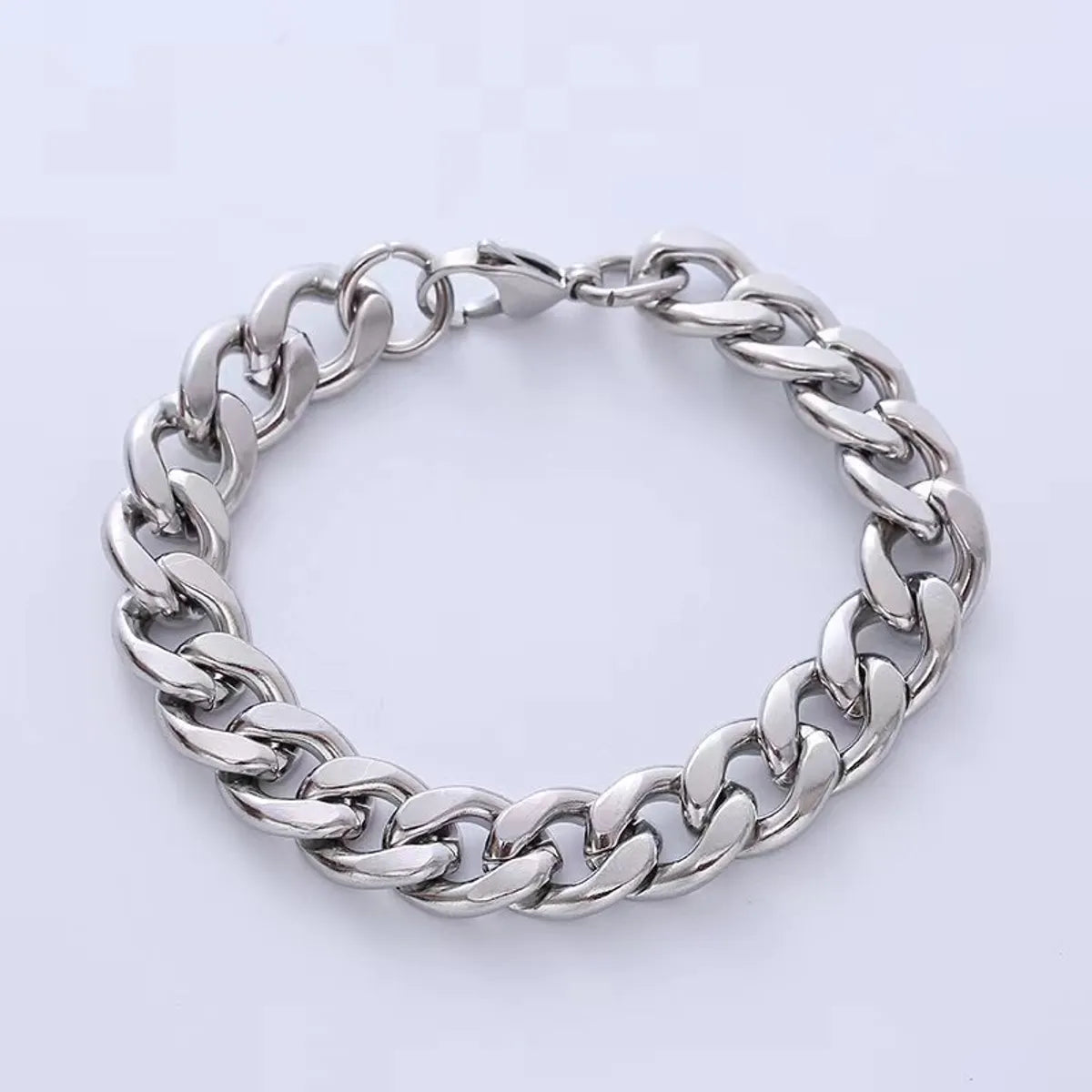 women’s minimal bracelets-Hip-Hop Solid Color 304 Stainless Steel Chain No Inlaid Men'S Bracelets