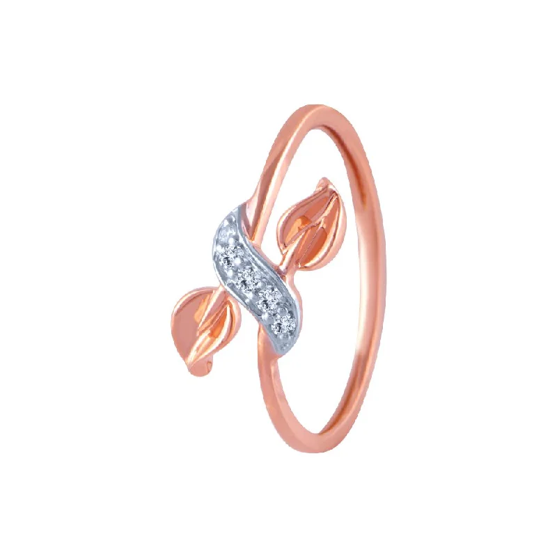 women’s statement silver rings-18k (750) Rose Gold And Diamond Ring For Women