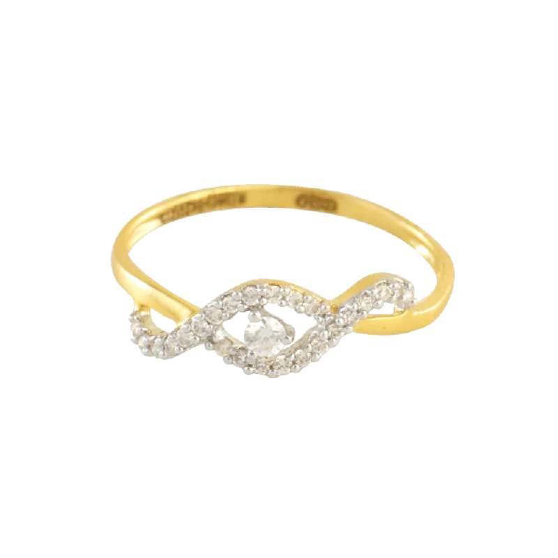 women’s art deco rings-18KT (750) Yellow Gold And Diamond Ring For Women