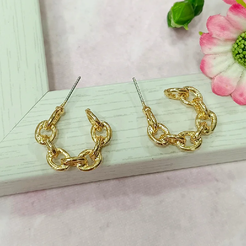 women’s exclusive earrings-Infinity Jewels Gold Plated Hypoallergenic Nickel Free Hoop Earrings