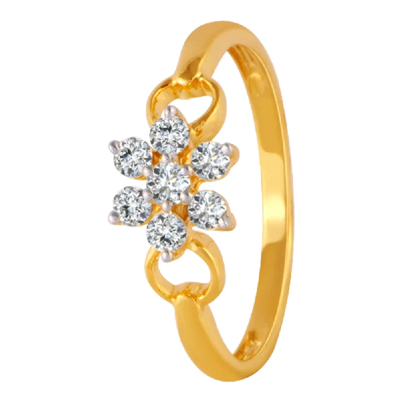 women’s diamond eternity rings-18KT (750) Yellow Gold And Diamond Ring For Women