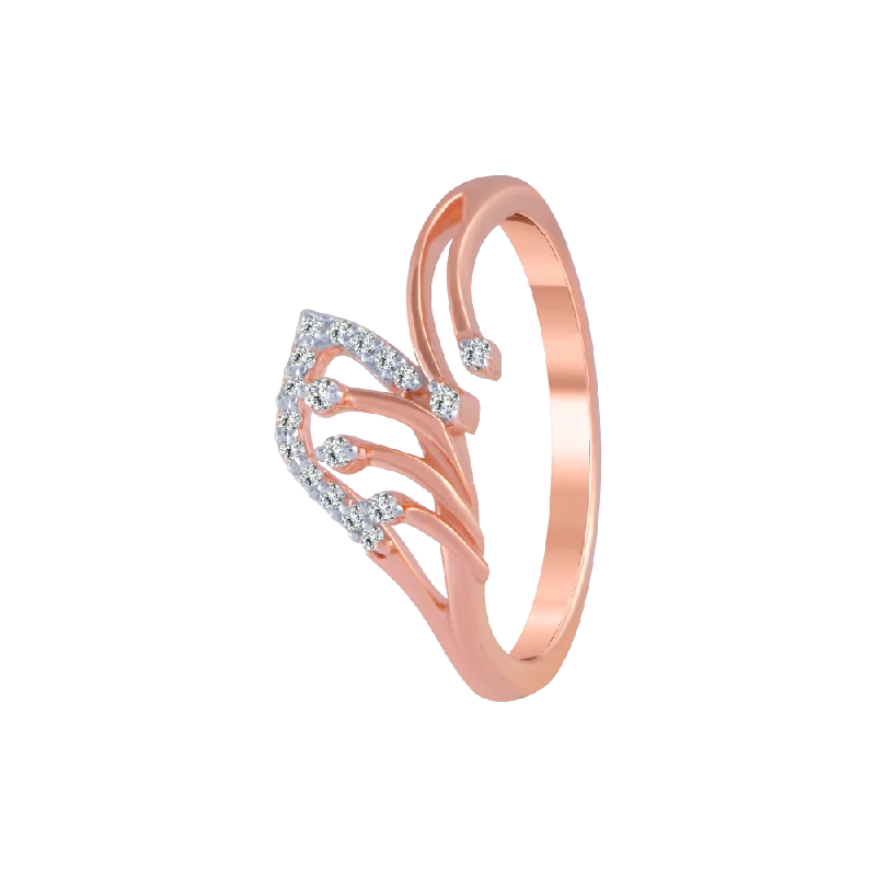 women’s pearl rings-18KT (750) Rose Gold And Diamond Ring For Women