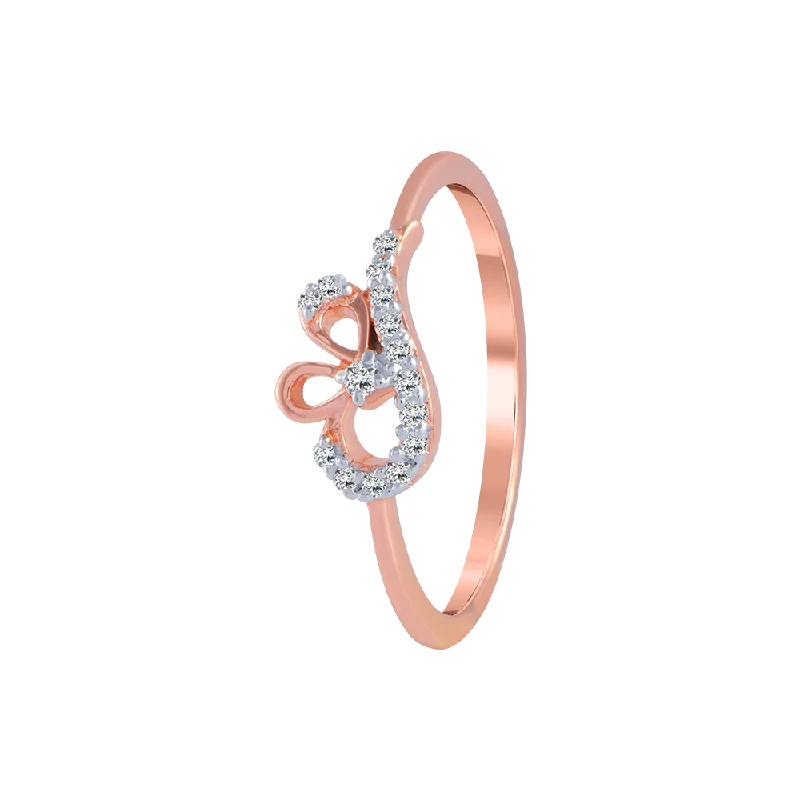 women’s anniversary rings-18KT (750) Rose Gold And Diamond Ring For Women