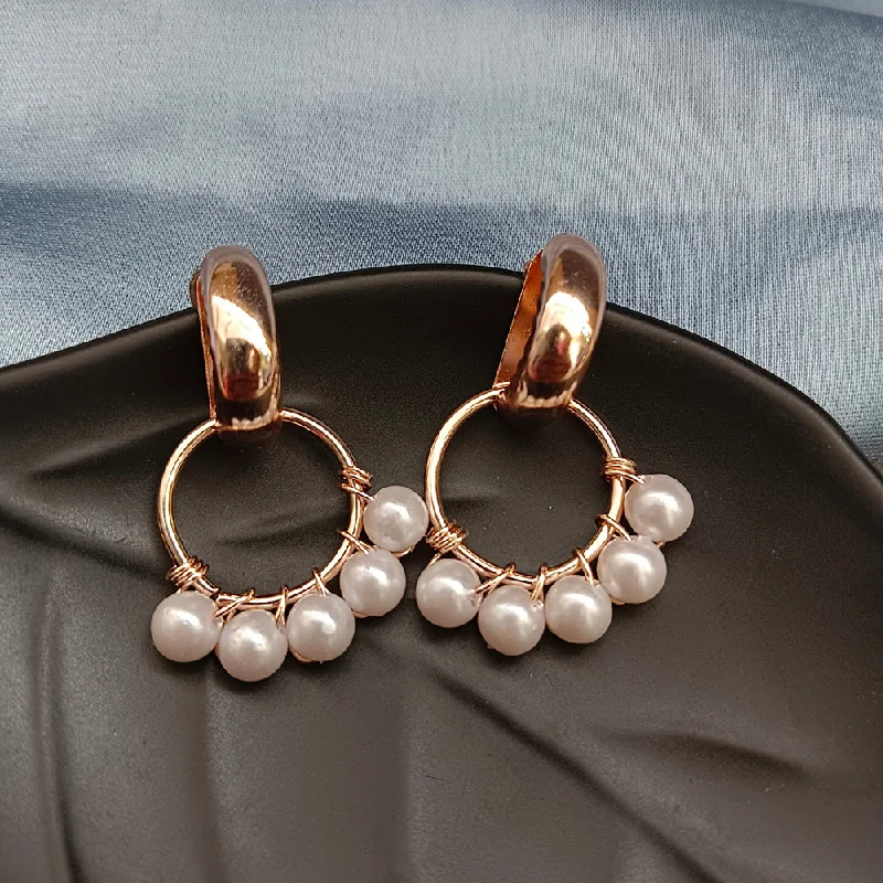 women’s hoop gold earrings-Viky Rose Gold Plated Dangler Earrings