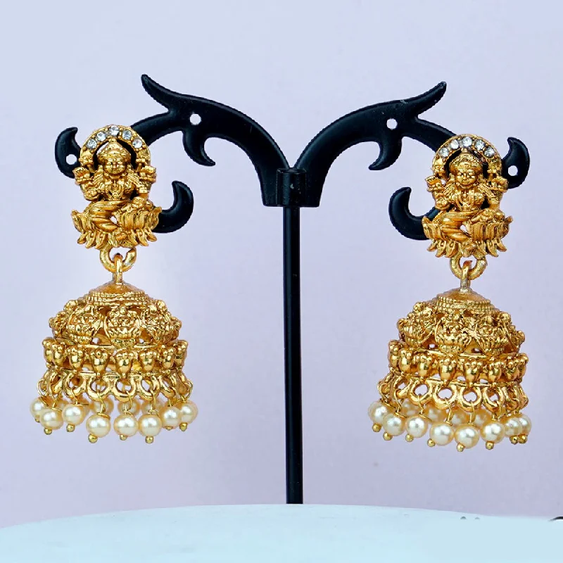 women’s gold-plated earrings-Diksha Collection Gold Plated Jhumki Earrings