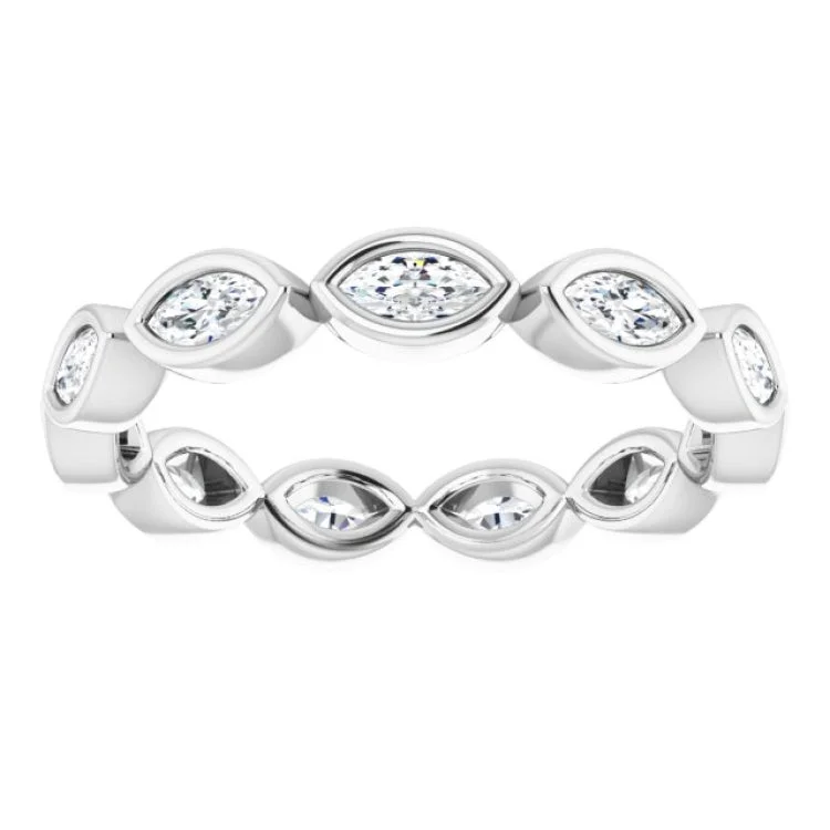 women’s art deco rings-women’s art deco rings-Platinum 1/2 CTW Natural Diamond Eternity Band Size 7