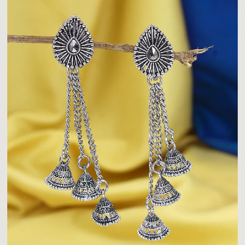 women’s layered hoop earrings-Mahavir Oxidised Plated Dangler Earrings